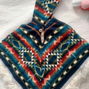 Kids Colorful Patterned Poncho